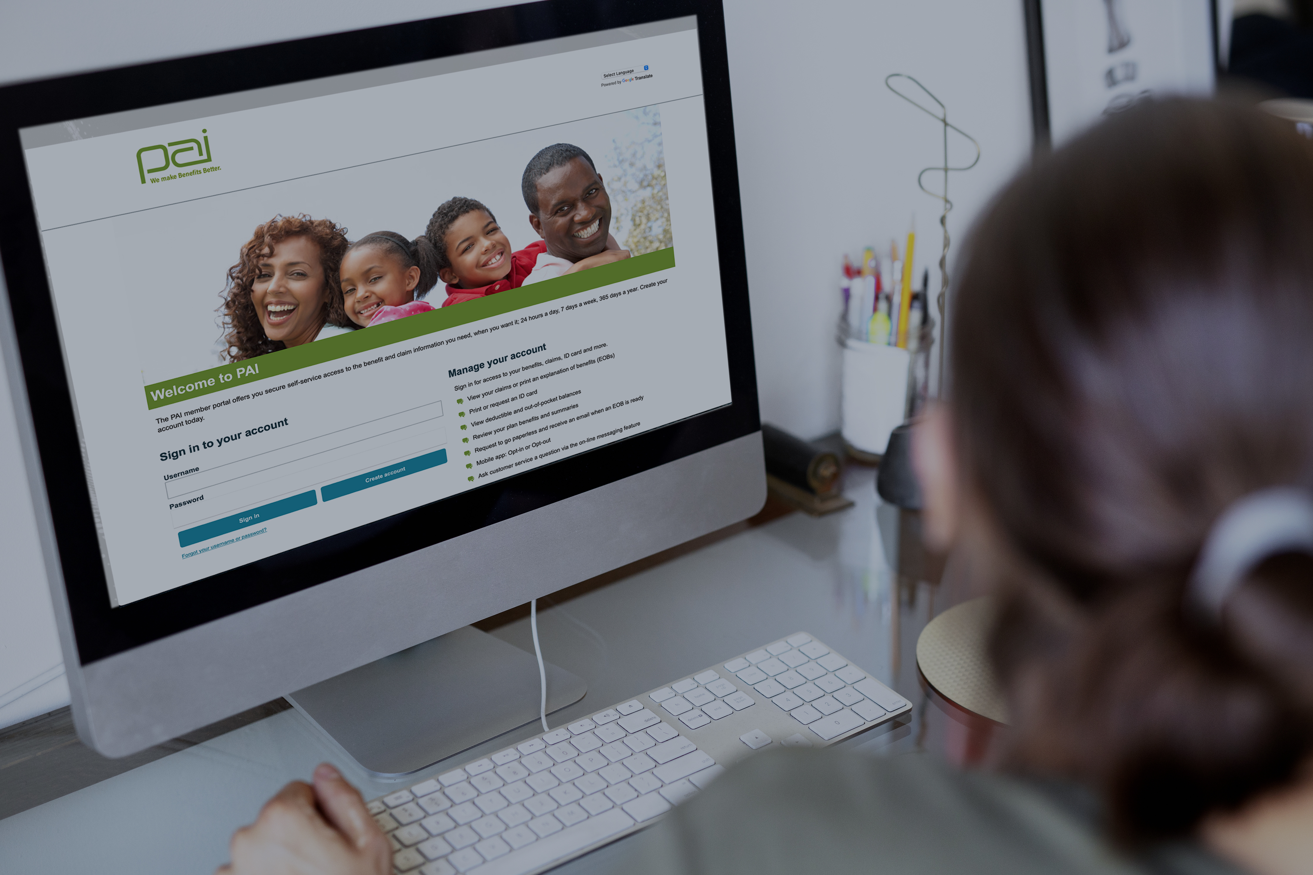 woman looking at a computer screen